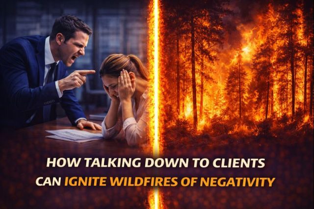 How Talking Down to Clients Can Ignite Wildfires of Negativity How Talking Down to Clients Can Ignite Wildfires of Negativity